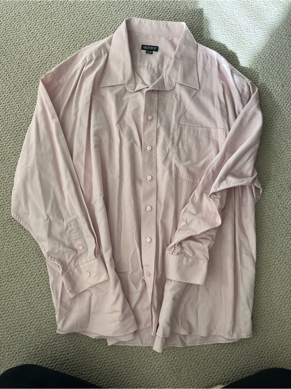 Men's Light Pink Long-Sleeve Dress Shirt by Stafford